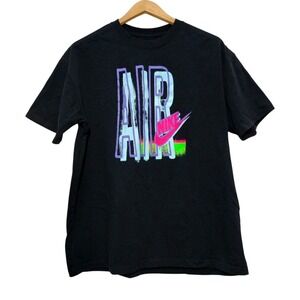 NIKE Air Sportswear‎ Men's L Graphics T-Shirt Tee Black Streetwear Y2K Preppy